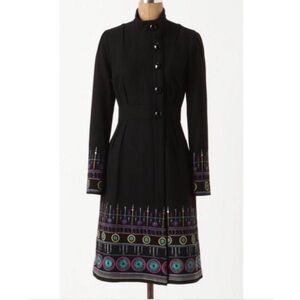Anthropologie Plenty by Tracy Reese wool embroidered coat